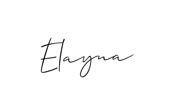 The best way (Allison_Script) to make a short signature is to pick only two or three words in your name. The name Elayna include a total of six letters. For converting this name. Elayna signature style 2 images and pictures png