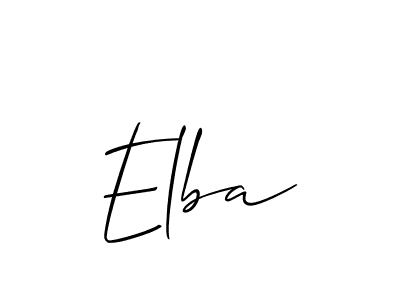 You should practise on your own different ways (Allison_Script) to write your name (Elba) in signature. don't let someone else do it for you. Elba signature style 2 images and pictures png