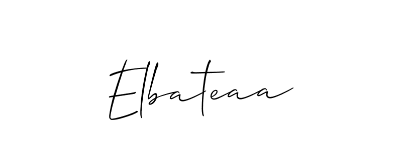 Use a signature maker to create a handwritten signature online. With this signature software, you can design (Allison_Script) your own signature for name Elbateaa. Elbateaa signature style 2 images and pictures png