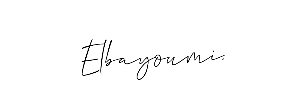 Also You can easily find your signature by using the search form. We will create Elbayoumi. name handwritten signature images for you free of cost using Allison_Script sign style. Elbayoumi. signature style 2 images and pictures png