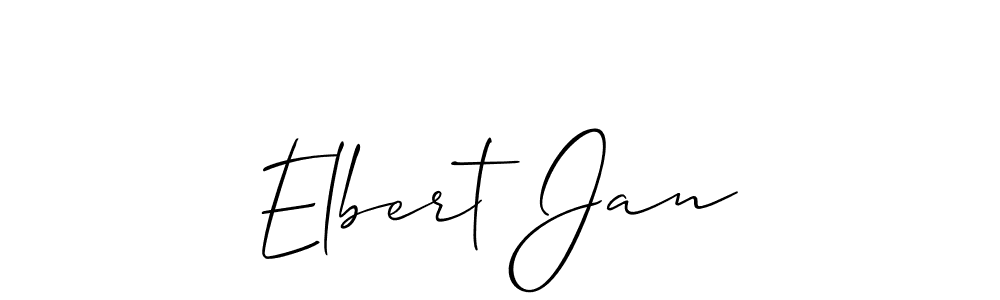 How to make Elbert Jan name signature. Use Allison_Script style for creating short signs online. This is the latest handwritten sign. Elbert Jan signature style 2 images and pictures png
