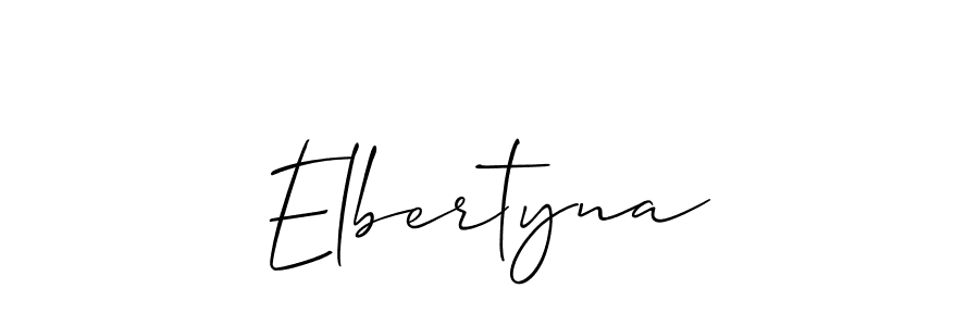 Use a signature maker to create a handwritten signature online. With this signature software, you can design (Allison_Script) your own signature for name Elbertyna. Elbertyna signature style 2 images and pictures png