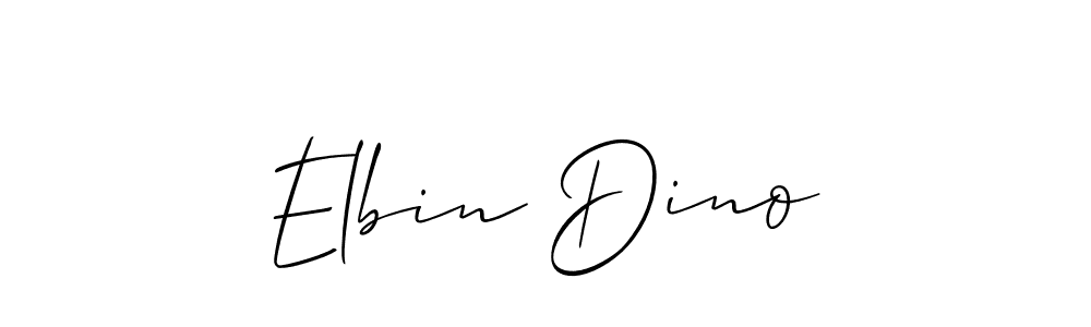 Also You can easily find your signature by using the search form. We will create Elbin Dino name handwritten signature images for you free of cost using Allison_Script sign style. Elbin Dino signature style 2 images and pictures png