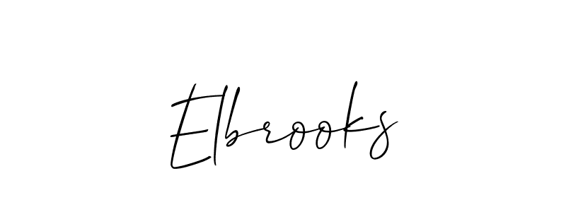 Use a signature maker to create a handwritten signature online. With this signature software, you can design (Allison_Script) your own signature for name Elbrooks. Elbrooks signature style 2 images and pictures png