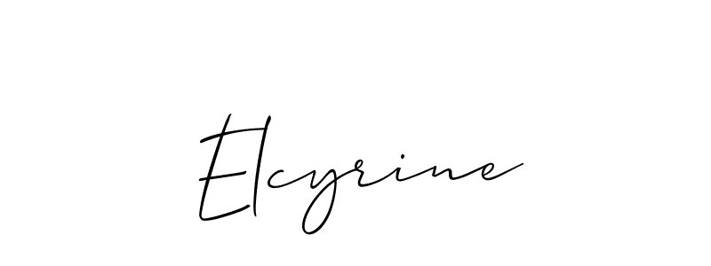 Design your own signature with our free online signature maker. With this signature software, you can create a handwritten (Allison_Script) signature for name Elcyrine. Elcyrine signature style 2 images and pictures png