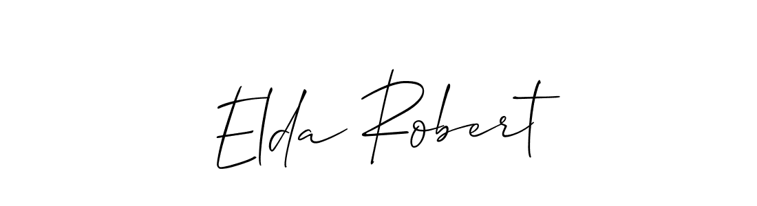 The best way (Allison_Script) to make a short signature is to pick only two or three words in your name. The name Elda Robert include a total of six letters. For converting this name. Elda Robert signature style 2 images and pictures png