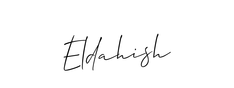Create a beautiful signature design for name Eldahish. With this signature (Allison_Script) fonts, you can make a handwritten signature for free. Eldahish signature style 2 images and pictures png