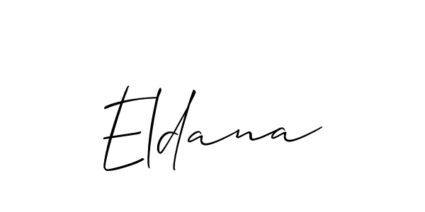 Use a signature maker to create a handwritten signature online. With this signature software, you can design (Allison_Script) your own signature for name Eldana. Eldana signature style 2 images and pictures png