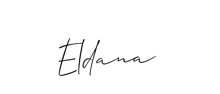 Allison_Script is a professional signature style that is perfect for those who want to add a touch of class to their signature. It is also a great choice for those who want to make their signature more unique. Get Eldana  name to fancy signature for free. Eldana  signature style 2 images and pictures png