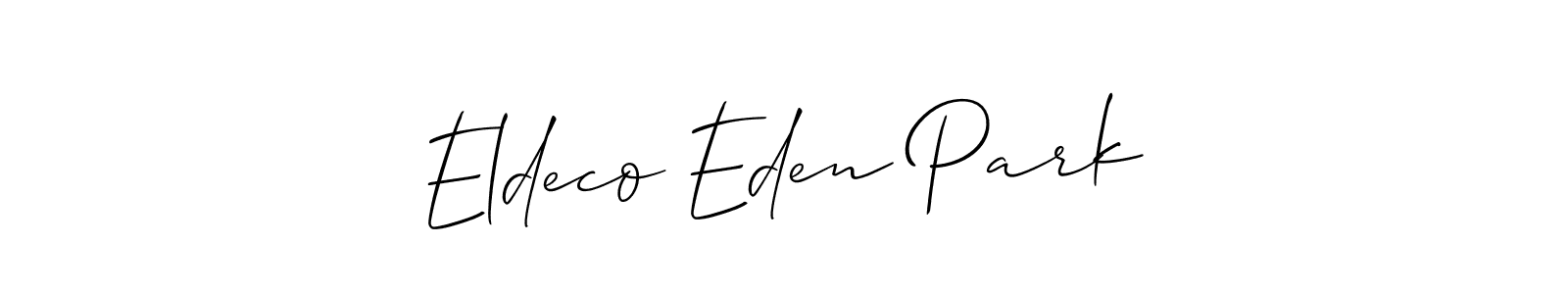 The best way (Allison_Script) to make a short signature is to pick only two or three words in your name. The name Eldeco Eden Park include a total of six letters. For converting this name. Eldeco Eden Park signature style 2 images and pictures png