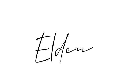 if you are searching for the best signature style for your name Elden. so please give up your signature search. here we have designed multiple signature styles  using Allison_Script. Elden signature style 2 images and pictures png
