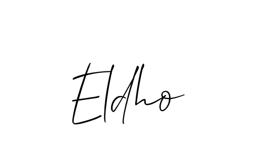 How to Draw Eldho signature style? Allison_Script is a latest design signature styles for name Eldho. Eldho signature style 2 images and pictures png