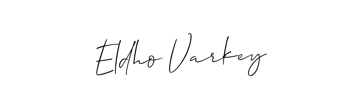 Allison_Script is a professional signature style that is perfect for those who want to add a touch of class to their signature. It is also a great choice for those who want to make their signature more unique. Get Eldho Varkey name to fancy signature for free. Eldho Varkey signature style 2 images and pictures png