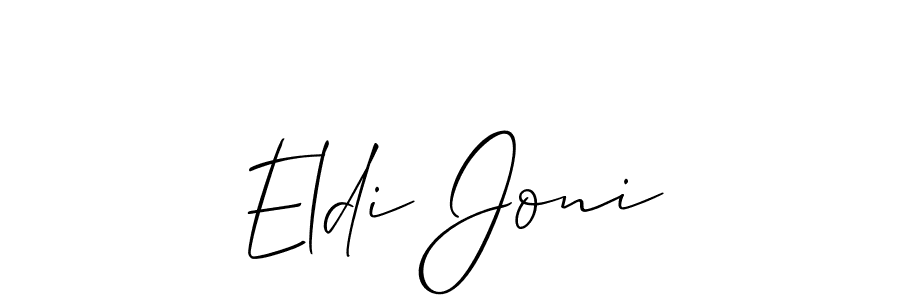 Also You can easily find your signature by using the search form. We will create Eldi Joni name handwritten signature images for you free of cost using Allison_Script sign style. Eldi Joni signature style 2 images and pictures png