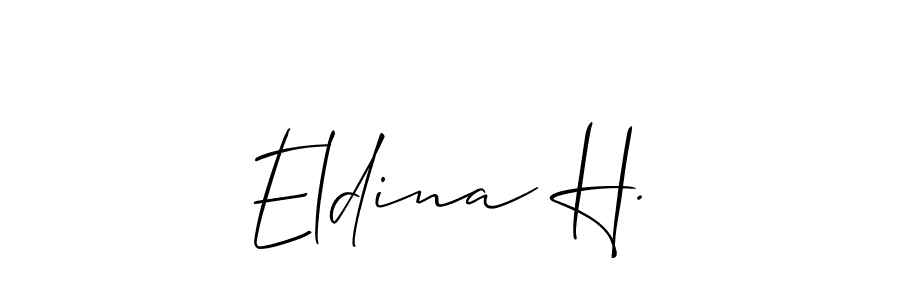 How to make Eldina H. signature? Allison_Script is a professional autograph style. Create handwritten signature for Eldina H. name. Eldina H. signature style 2 images and pictures png