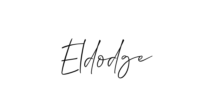 Allison_Script is a professional signature style that is perfect for those who want to add a touch of class to their signature. It is also a great choice for those who want to make their signature more unique. Get Eldodge name to fancy signature for free. Eldodge signature style 2 images and pictures png