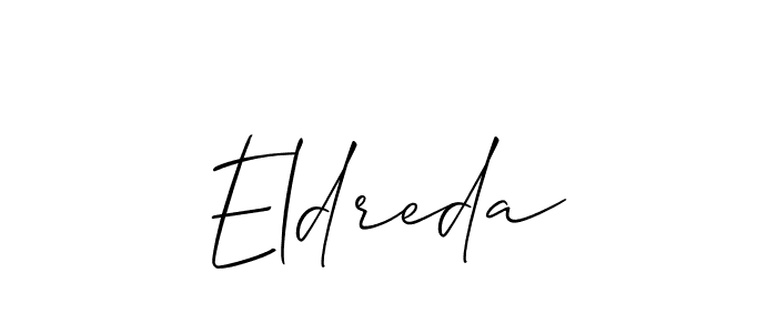 The best way (Allison_Script) to make a short signature is to pick only two or three words in your name. The name Eldreda include a total of six letters. For converting this name. Eldreda signature style 2 images and pictures png