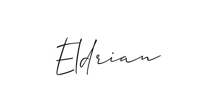 Allison_Script is a professional signature style that is perfect for those who want to add a touch of class to their signature. It is also a great choice for those who want to make their signature more unique. Get Eldrian name to fancy signature for free. Eldrian signature style 2 images and pictures png
