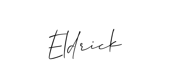 You should practise on your own different ways (Allison_Script) to write your name (Eldrick) in signature. don't let someone else do it for you. Eldrick signature style 2 images and pictures png