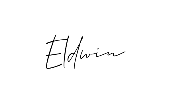 Use a signature maker to create a handwritten signature online. With this signature software, you can design (Allison_Script) your own signature for name Eldwin. Eldwin signature style 2 images and pictures png