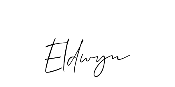 Also You can easily find your signature by using the search form. We will create Eldwyn name handwritten signature images for you free of cost using Allison_Script sign style. Eldwyn signature style 2 images and pictures png