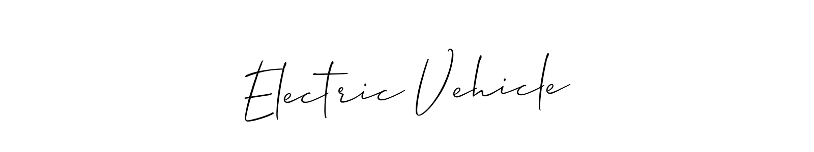 Allison_Script is a professional signature style that is perfect for those who want to add a touch of class to their signature. It is also a great choice for those who want to make their signature more unique. Get Electric Vehicle name to fancy signature for free. Electric Vehicle signature style 2 images and pictures png