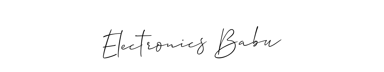 It looks lik you need a new signature style for name Electronics Babu. Design unique handwritten (Allison_Script) signature with our free signature maker in just a few clicks. Electronics Babu signature style 2 images and pictures png