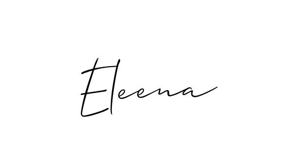 Use a signature maker to create a handwritten signature online. With this signature software, you can design (Allison_Script) your own signature for name Eleena. Eleena signature style 2 images and pictures png