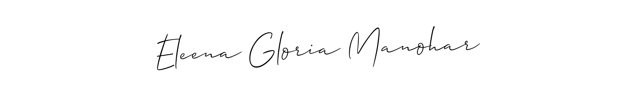 Make a short Eleena Gloria Manohar signature style. Manage your documents anywhere anytime using Allison_Script. Create and add eSignatures, submit forms, share and send files easily. Eleena Gloria Manohar signature style 2 images and pictures png