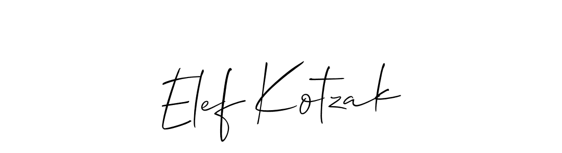 Similarly Allison_Script is the best handwritten signature design. Signature creator online .You can use it as an online autograph creator for name Elef Kotzak. Elef Kotzak signature style 2 images and pictures png