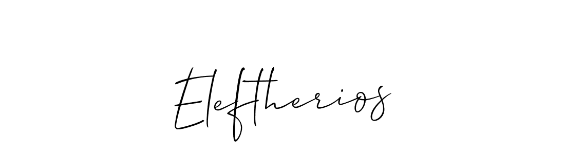 The best way (Allison_Script) to make a short signature is to pick only two or three words in your name. The name Eleftherios include a total of six letters. For converting this name. Eleftherios signature style 2 images and pictures png