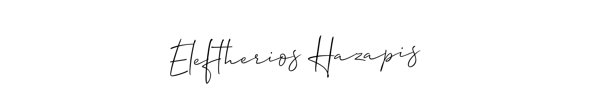 if you are searching for the best signature style for your name Eleftherios Hazapis. so please give up your signature search. here we have designed multiple signature styles  using Allison_Script. Eleftherios Hazapis signature style 2 images and pictures png