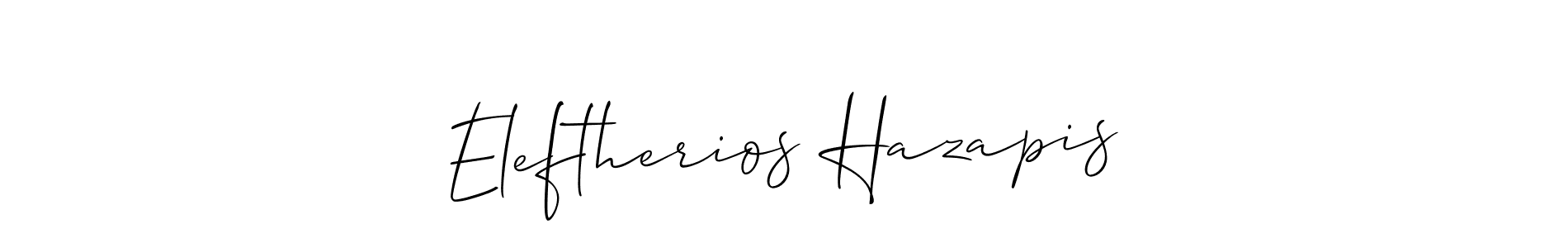 if you are searching for the best signature style for your name Eleftherios Hazapis. so please give up your signature search. here we have designed multiple signature styles  using Allison_Script. Eleftherios Hazapis signature style 2 images and pictures png