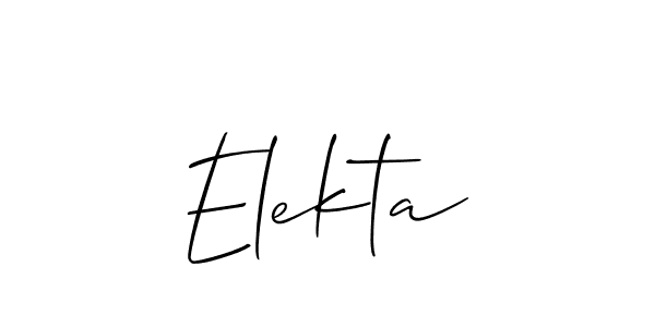 Make a beautiful signature design for name Elekta. With this signature (Allison_Script) style, you can create a handwritten signature for free. Elekta signature style 2 images and pictures png