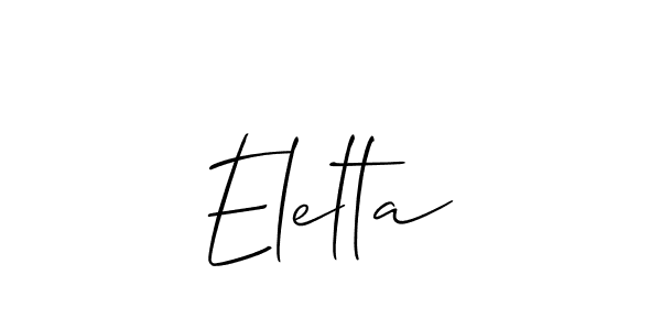 Also we have Elelta name is the best signature style. Create professional handwritten signature collection using Allison_Script autograph style. Elelta signature style 2 images and pictures png