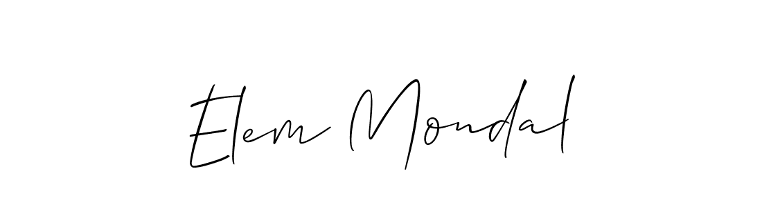 if you are searching for the best signature style for your name Elem Mondal. so please give up your signature search. here we have designed multiple signature styles  using Allison_Script. Elem Mondal signature style 2 images and pictures png