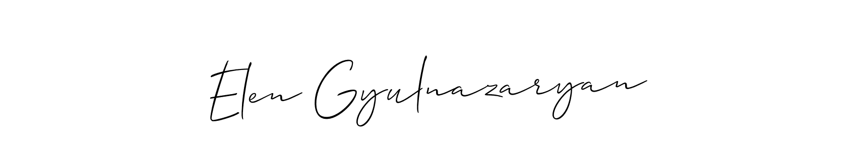 Use a signature maker to create a handwritten signature online. With this signature software, you can design (Allison_Script) your own signature for name Elen Gyulnazaryan. Elen Gyulnazaryan signature style 2 images and pictures png