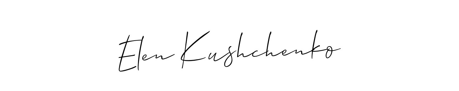 How to Draw Elen Kushchenko signature style? Allison_Script is a latest design signature styles for name Elen Kushchenko. Elen Kushchenko signature style 2 images and pictures png