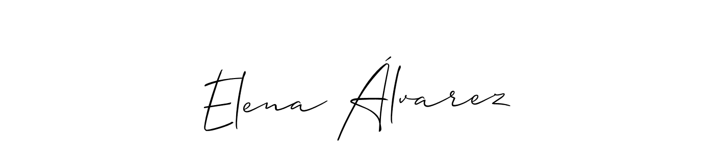 You should practise on your own different ways (Allison_Script) to write your name (Elena Álvarez) in signature. don't let someone else do it for you. Elena Álvarez signature style 2 images and pictures png