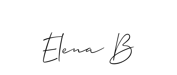 Allison_Script is a professional signature style that is perfect for those who want to add a touch of class to their signature. It is also a great choice for those who want to make their signature more unique. Get Elena B name to fancy signature for free. Elena B signature style 2 images and pictures png