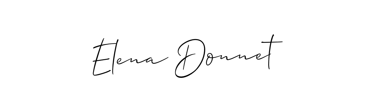 Make a beautiful signature design for name Elena Donnet. With this signature (Allison_Script) style, you can create a handwritten signature for free. Elena Donnet signature style 2 images and pictures png