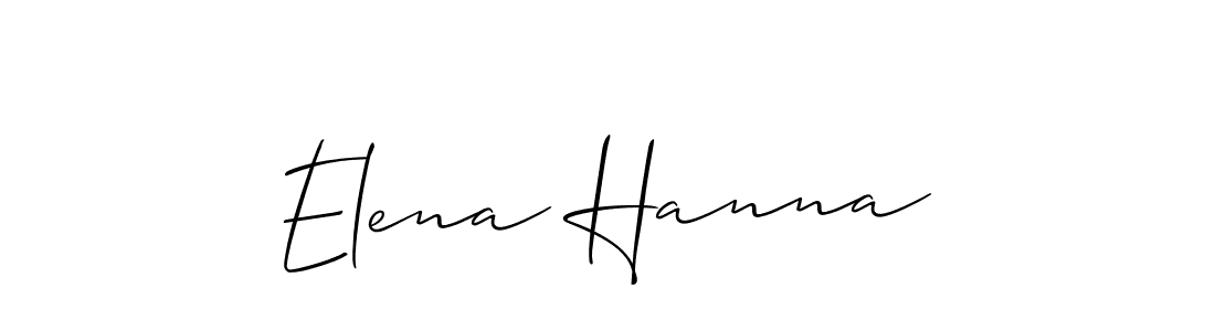 The best way (Allison_Script) to make a short signature is to pick only two or three words in your name. The name Elena Hanna include a total of six letters. For converting this name. Elena Hanna signature style 2 images and pictures png