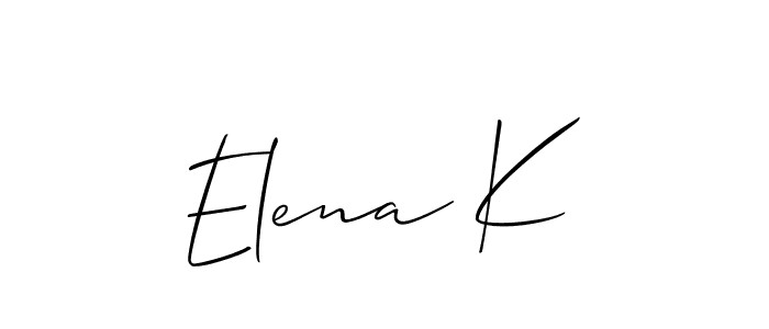 Similarly Allison_Script is the best handwritten signature design. Signature creator online .You can use it as an online autograph creator for name Elena K. Elena K signature style 2 images and pictures png