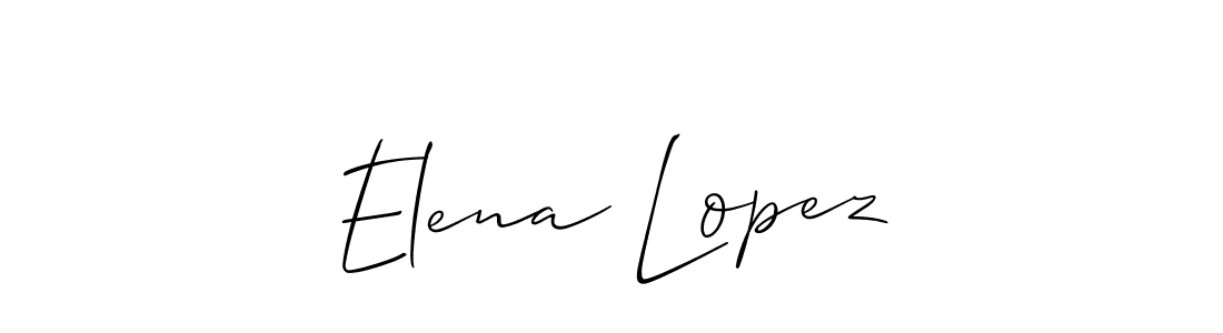 Design your own signature with our free online signature maker. With this signature software, you can create a handwritten (Allison_Script) signature for name Elena Lopez. Elena Lopez signature style 2 images and pictures png