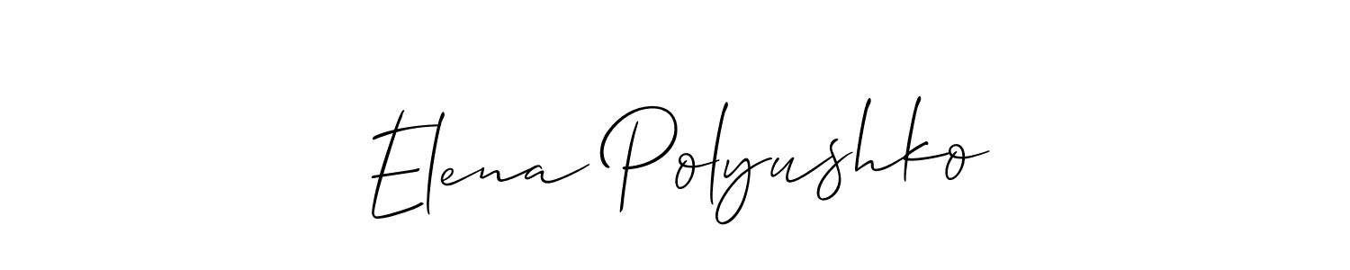 Make a beautiful signature design for name Elena Polyushko. With this signature (Allison_Script) style, you can create a handwritten signature for free. Elena Polyushko signature style 2 images and pictures png