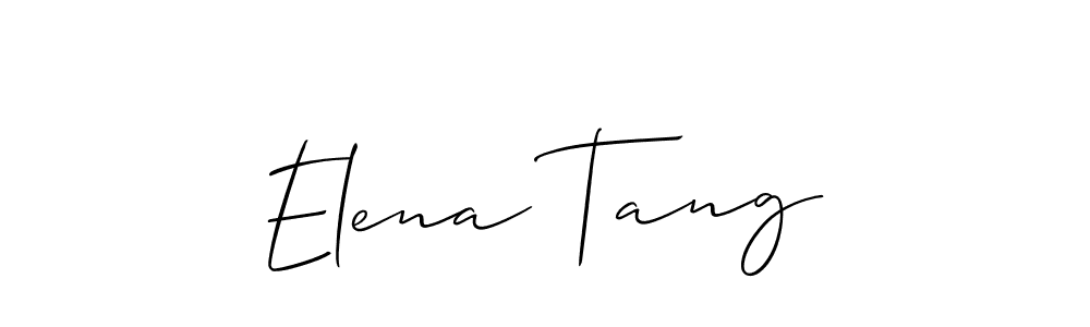 You should practise on your own different ways (Allison_Script) to write your name (Elena Tang) in signature. don't let someone else do it for you. Elena Tang signature style 2 images and pictures png