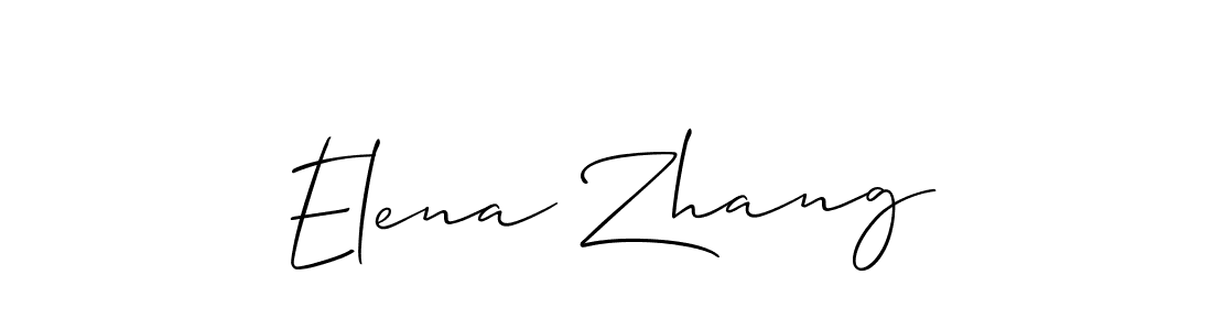 Elena Zhang stylish signature style. Best Handwritten Sign (Allison_Script) for my name. Handwritten Signature Collection Ideas for my name Elena Zhang. Elena Zhang signature style 2 images and pictures png