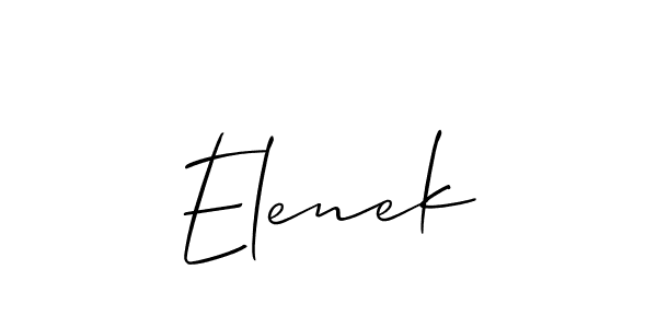 Design your own signature with our free online signature maker. With this signature software, you can create a handwritten (Allison_Script) signature for name Elenek. Elenek signature style 2 images and pictures png