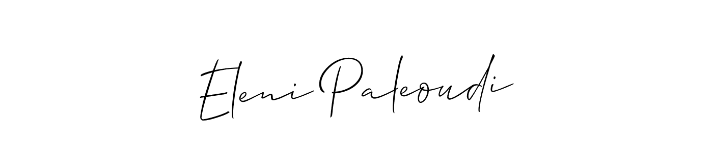 The best way (Allison_Script) to make a short signature is to pick only two or three words in your name. The name Eleni Paleoudi include a total of six letters. For converting this name. Eleni Paleoudi signature style 2 images and pictures png