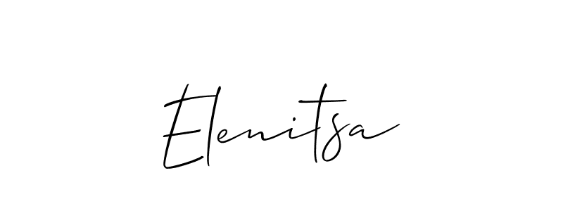 The best way (Allison_Script) to make a short signature is to pick only two or three words in your name. The name Elenitsa include a total of six letters. For converting this name. Elenitsa signature style 2 images and pictures png